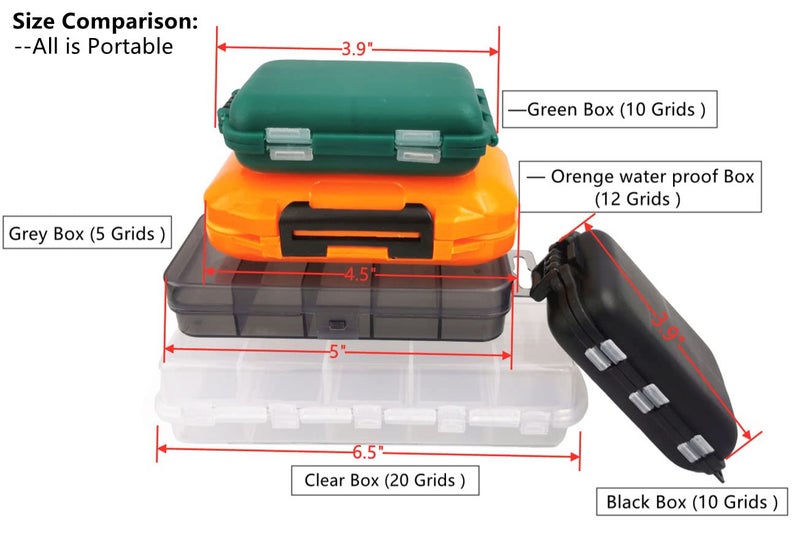 Drchoer 2x Small Hard Fishing Tackle Box Portable Case Hooks Lure Baits Storage Box Containers For Storing Swivels Jigs Hooks Sinker,10 Compartments (Green) - Image 2